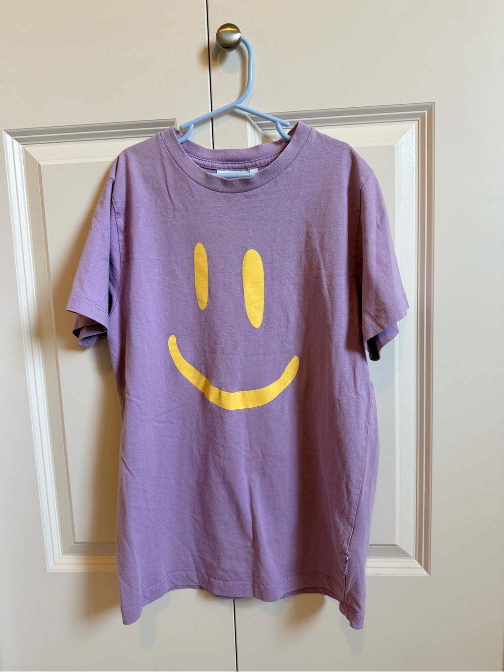 Molo Kids Purple Smiley Face Tee with Yellow Graphic 152cm